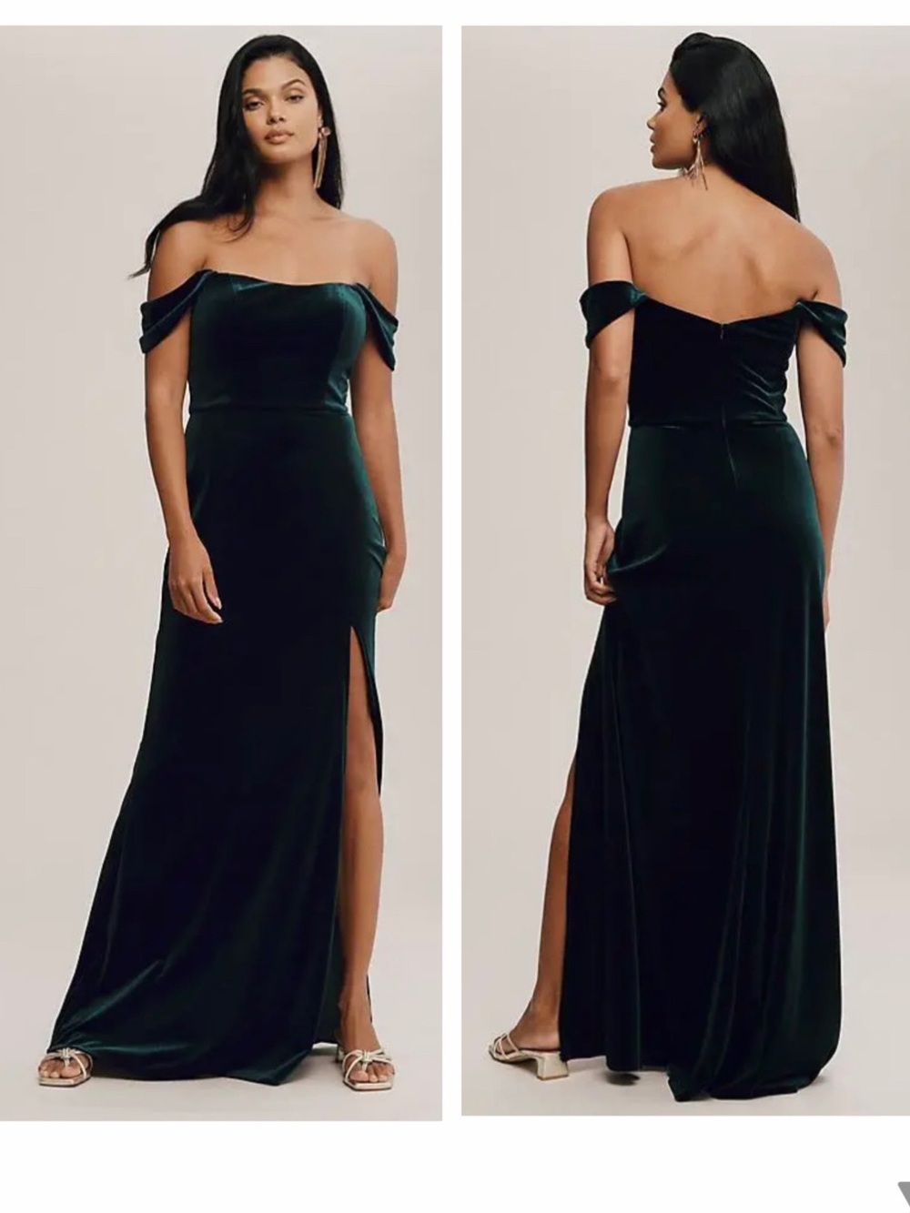 Anthropology Jenny Yoo Collection Emerald Green  Prom Evening Gown Dress SZ 10